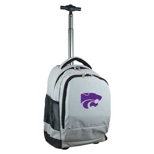CLKSL780-GY: NCAA Kansas State Wildcats Wheeled Premium Backpack
